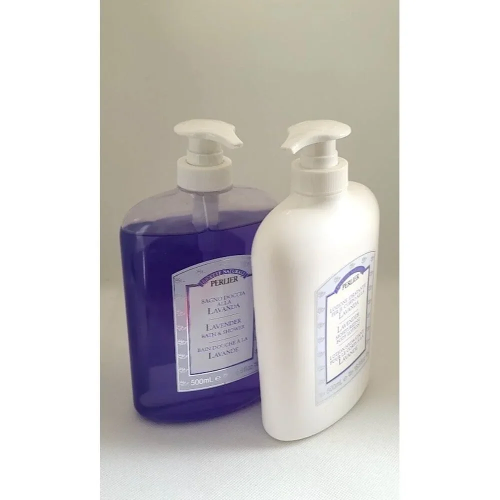 Perlier Natural Recipe Lavender Lotion Bath Shower Gel Set 16.9oz Made in Italy